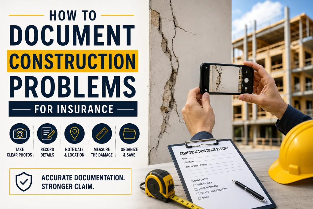 How to Document Construction Problems for Insurance?