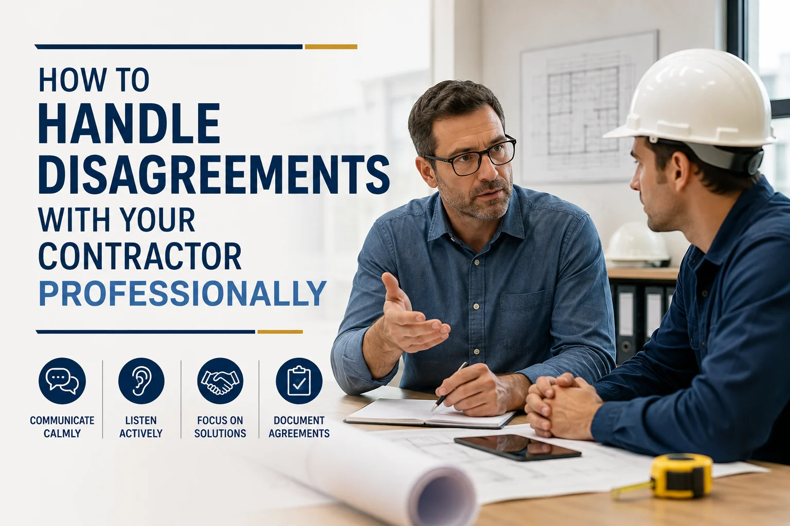 How to Handle Disagreements With Your Contractor Professionally?