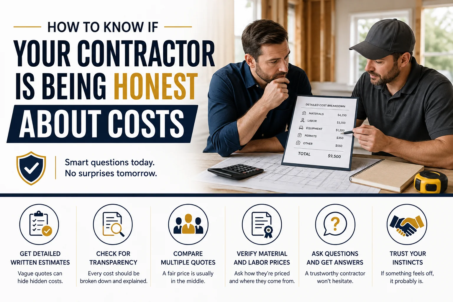 How to Know If Your Contractor is Being Honest About Costs?