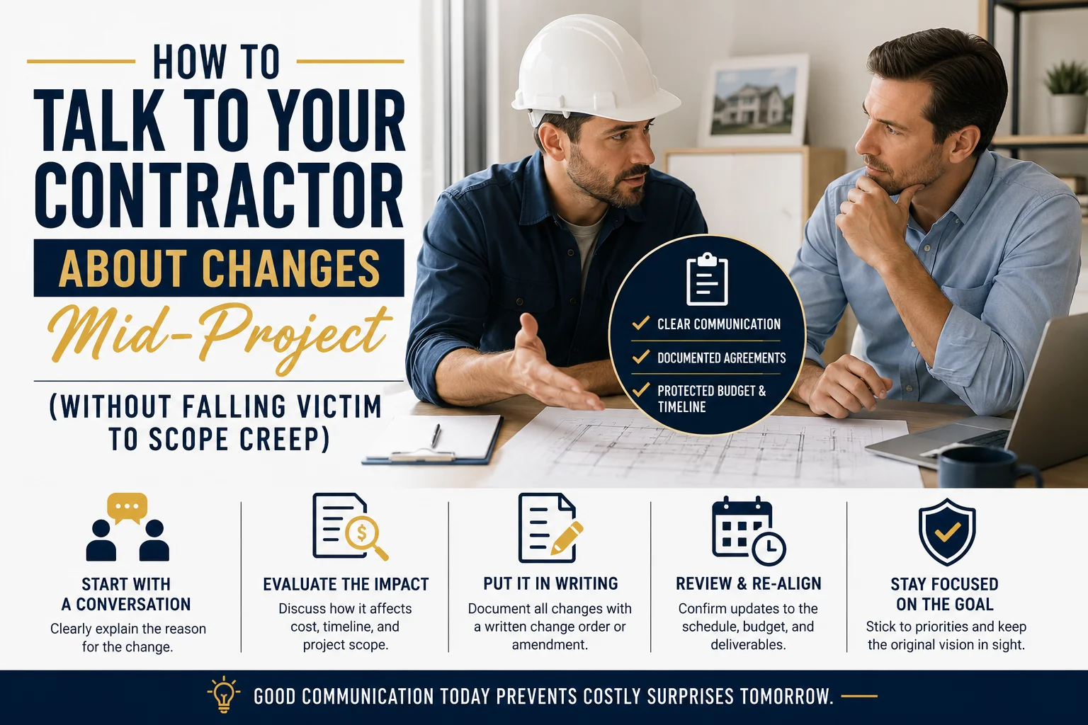 How to Talk to Your Contractor About Changes Mid-Project (Without Falling Victim to Scope Creep)