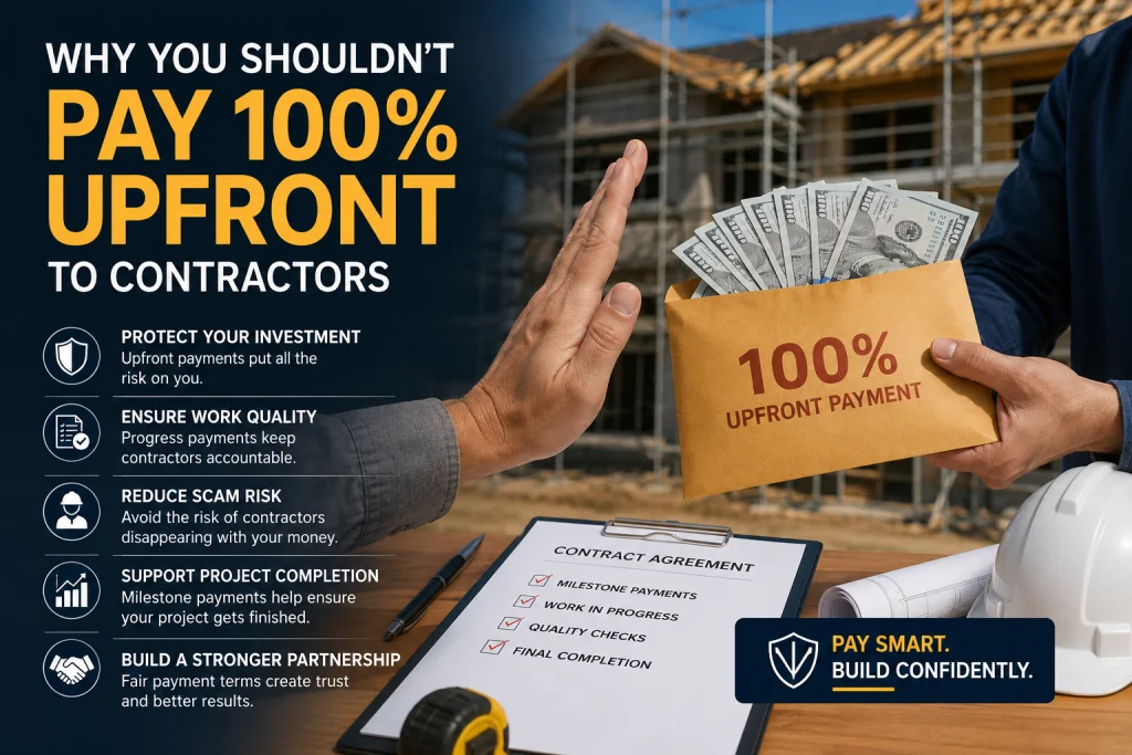 Why You Shouldn't Pay 100% Upfront to Contractors?