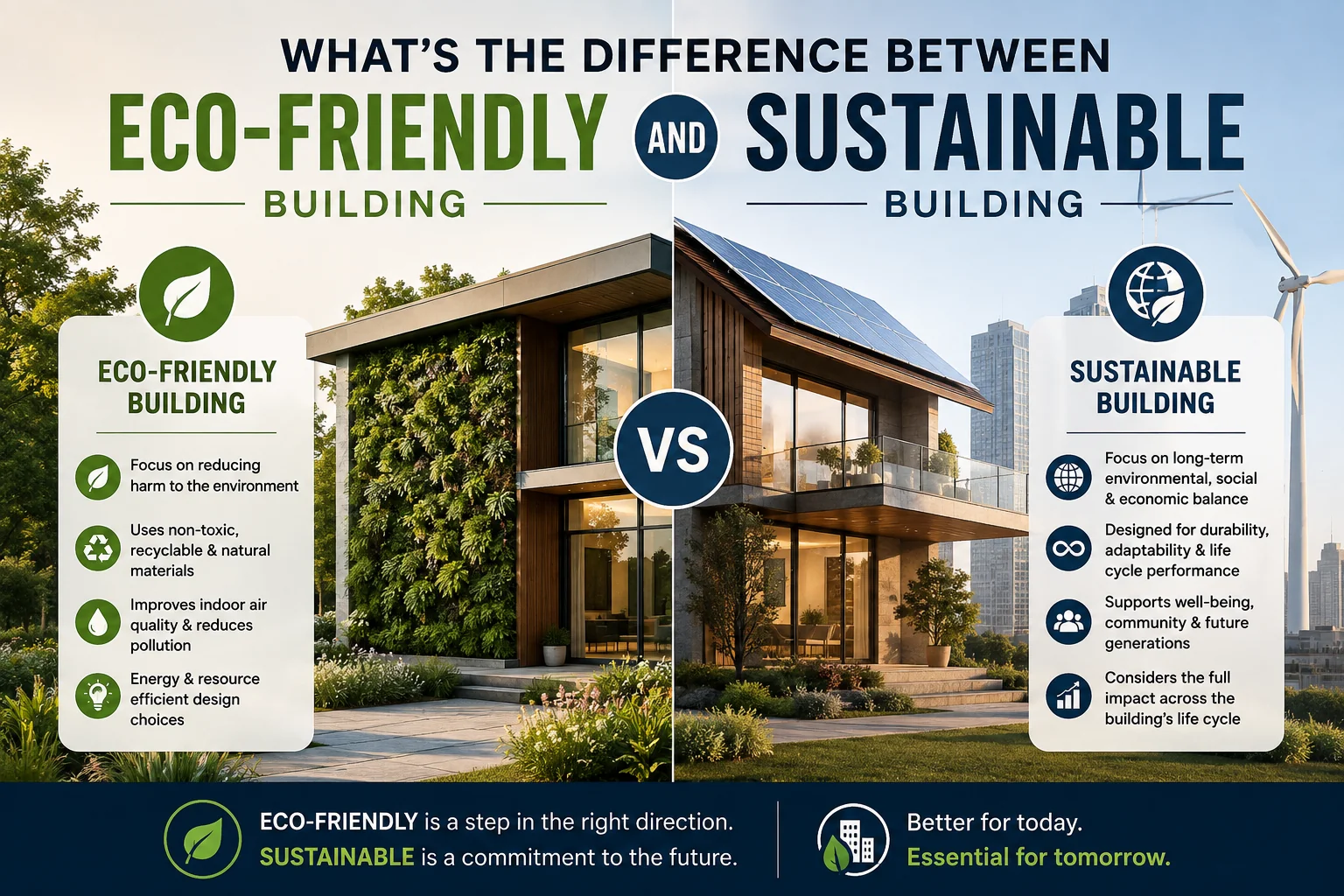 What's the Difference Between Eco-Friendly and Sustainable Building?