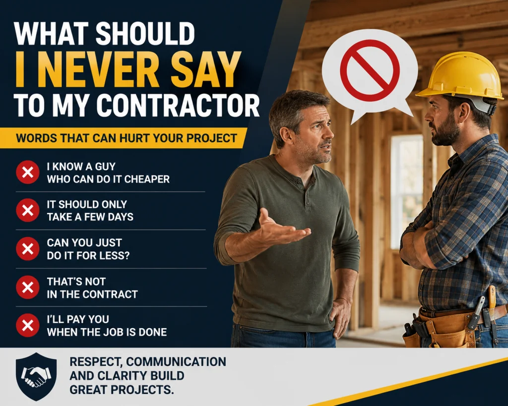 What Should I Never Say to My Contractor?